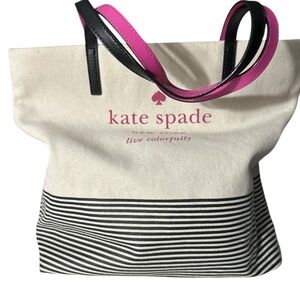 Kate Spade Black and Pink Tote Bag leather straps no call outs nice size